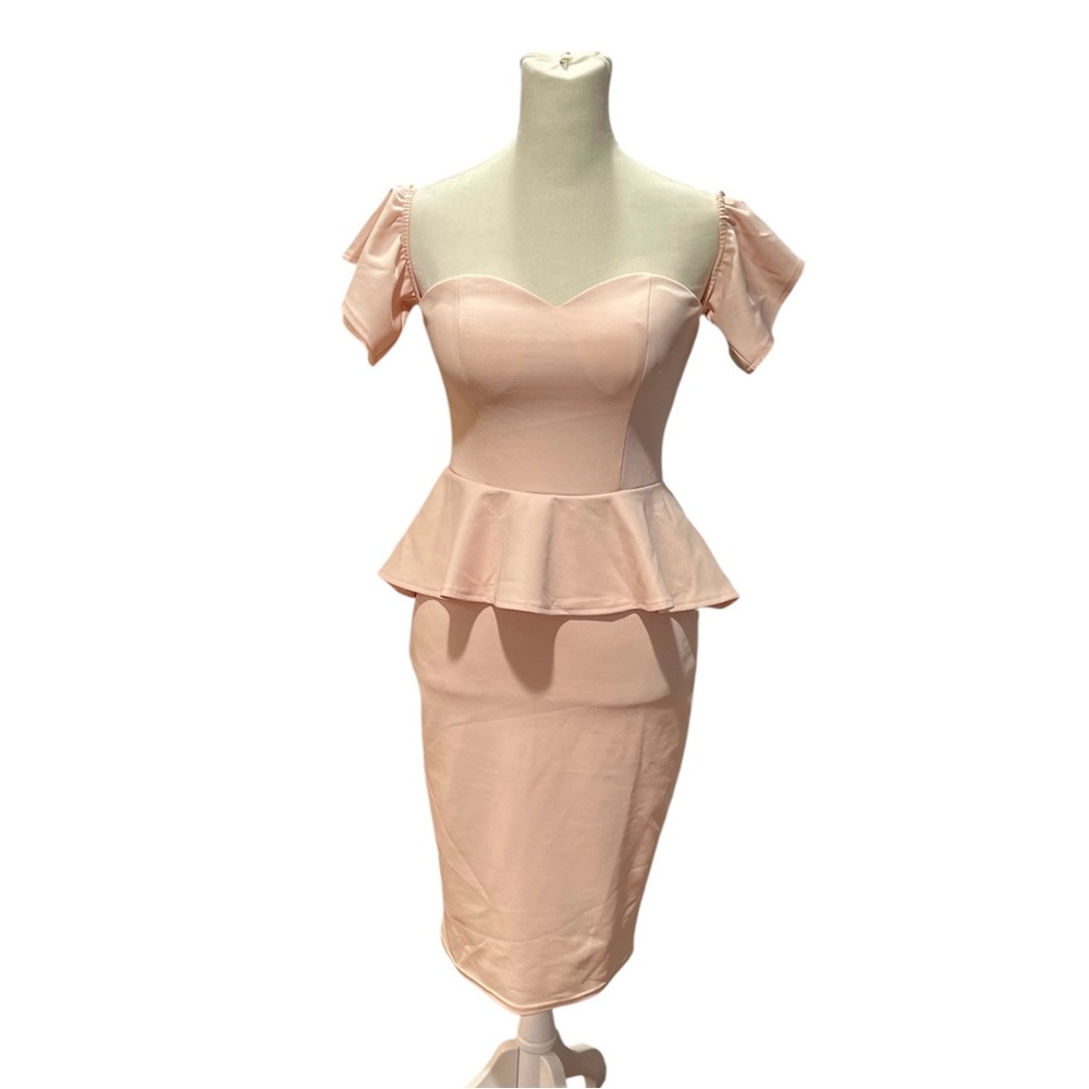 ENTRY Blush Pink Pencil Cut Dress, S